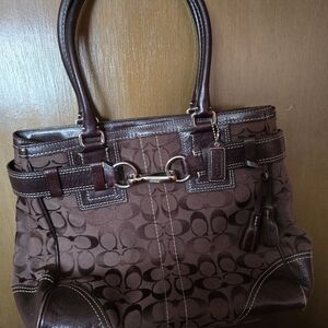 Coach Brown Hampton Belted Shoulder Bag